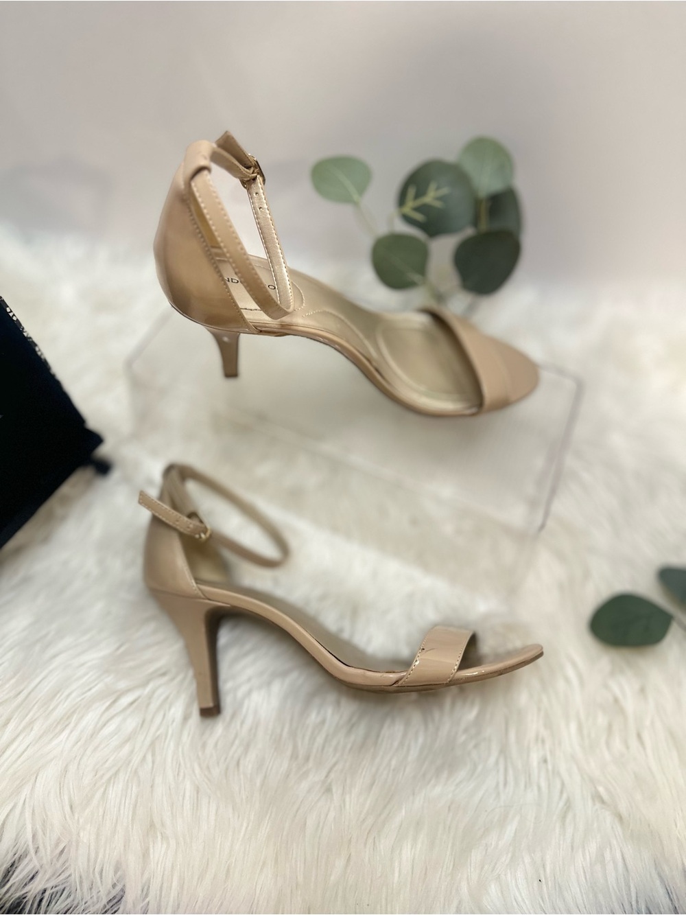 Bandolino Madia Nude Patent Ankle Strap Heels